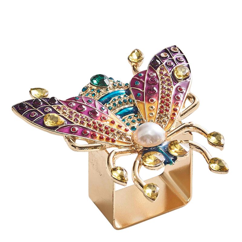 Glam Fly Napkin Ring in Multi, Set of 4, large